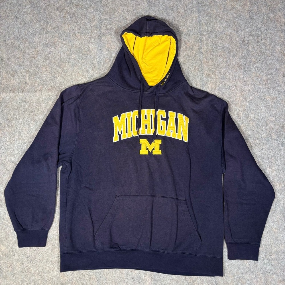 Michigan Wolverines Hoodie Mens XXL Navy Pullover Go Blue NCAA Stadium Athletics